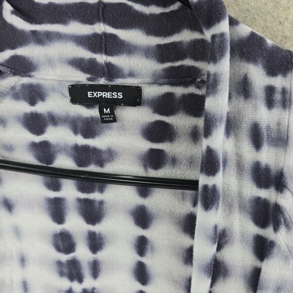 Express Tie-Dye Open Front Cardigan Medium Cotton - Picture 3 of 5